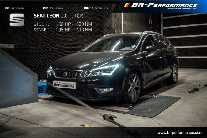 Seat Leon 5F Mk2 2.0 TDI stage 1 - BR-Performance - Motor optimisation